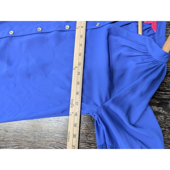 Lilly Pulitzer Anela Top Tunic Blouse Royal Blue XS - Picture 6 of 8